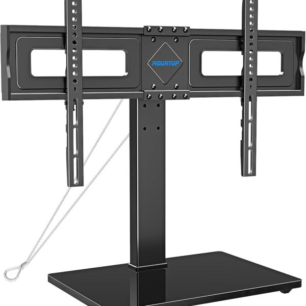 Heavy duty table top TV stand for LED smart TV and interactive panels
